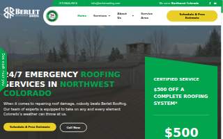 Berlet Roofing and Solar website