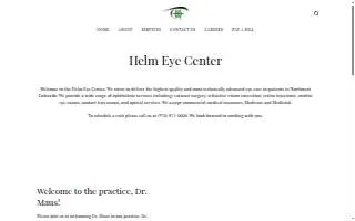 Helm Eye Center website