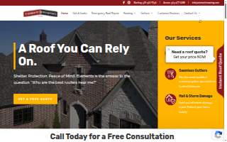 Elements Roofing website