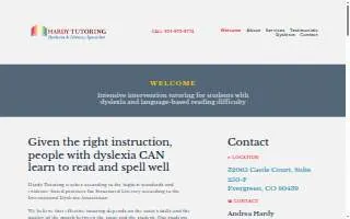 Hardy Tutoring website
