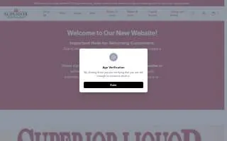 Superior Liquor website