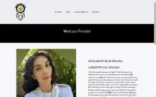 Blue Healing Massage website
