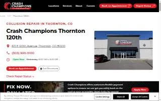 Crash Champions Collision Repair Thornton 120th website