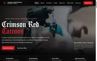 Crimson Red Tattoos website