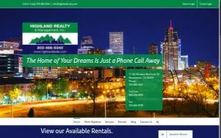 Highland Realty + Management website