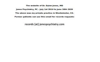 Jones Psychiatry, PC website