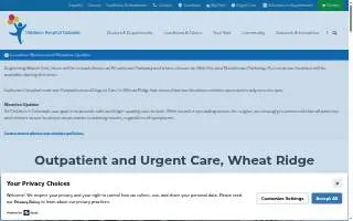 Children's Colorado Outpatient Care, Wheat Ridge website