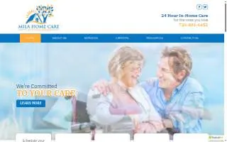 Mila Home Care website