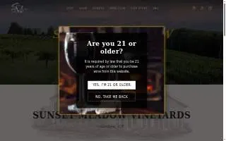 Sunset Meadow Vineyards of Bloomfield website