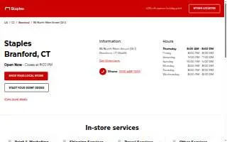 Staples of Branford website