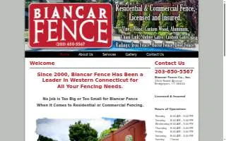 biancar fence company of Bridgeport website