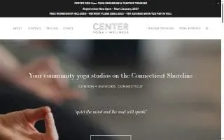 CENTER Yoga + Wellness of Clinton website