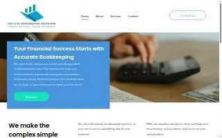 Critical Bookkeeping Solutions website