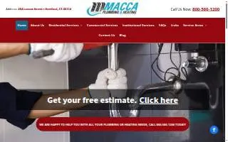 Macca Plumbing & Heating website