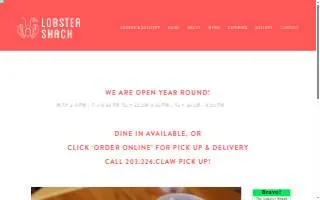 Lobster Shack website