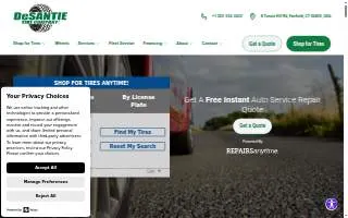 DeSantie Tire Company website