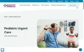 Connecticut Children's Pediatric Urgent Care website
