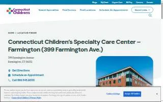 Connecticut Children's Specialty Care Center - Farmington website