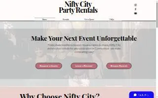 Nifty City Party Rentals of Farmington website