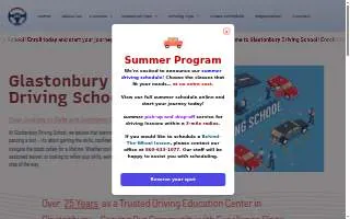 Glastonbury Driving School - Locally Owned & Operated website