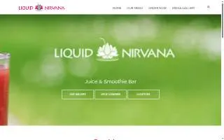 Liquid Nirvana Juice Bar website