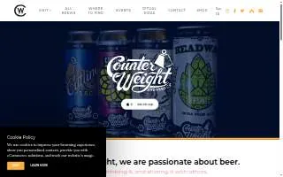 Counter Weight Brewing Co of Meriden website