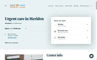 Hartford HealthCare-GoHealth Urgent Care website