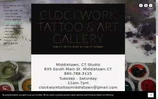 Clockwork Tattoo and Art Gallery of Middletown website