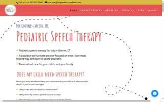 For Goodness Speech: Pediatric Speech and Language Pathologist of Middletown website