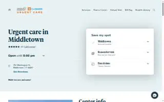 Hartford HealthCare-GoHealth Urgent Care website