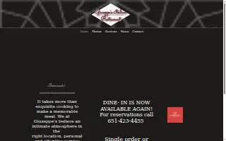 Giuseppe's Italian Ristorante website