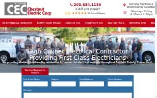 Chestnut Electric Corporation of New Canaan website