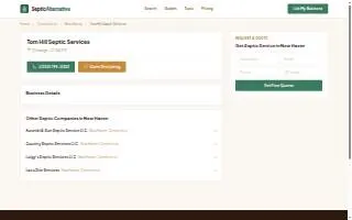 Hill Tom Septic Service of New Haven website