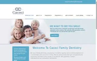 Caceci Family Dentistry website