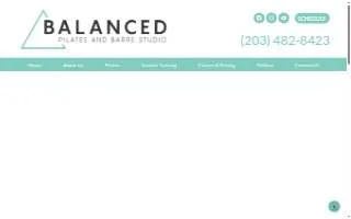 Balanced Pilates and Barre Studio website
