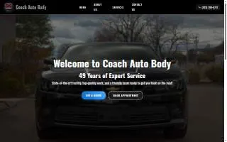 Coach Auto Body Inc website
