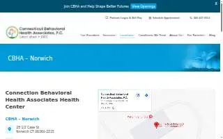 Connecticut Behavioral Health Associates, P.C. of Norwich website