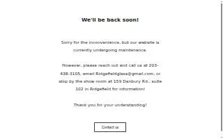 Ridgefield Glass website
