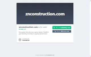 ZN Construction website
