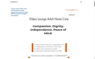 Elders Lounge Adult Home Care Services website