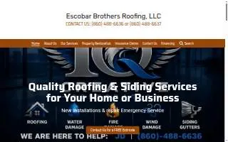 Escobar Brothers Roofing LLC website