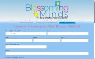 Blossoming Minds Early Childhood Learning Center website