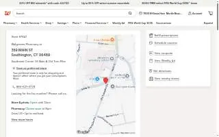 Walgreens Pharmacy of Southington website