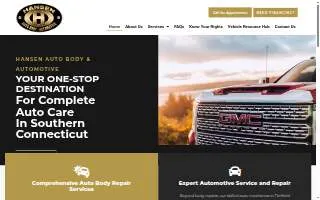 Hansen Auto Body & Automotive website