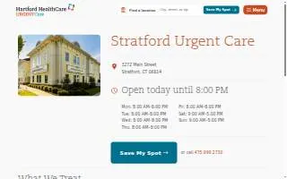 Hartford HealthCare Urgent Care website