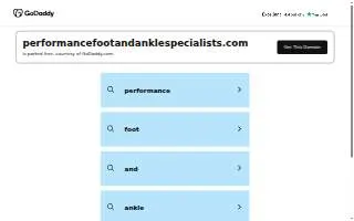 Performance Foot & Ankle Specialists, LLC of Stratford website