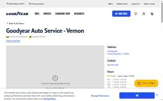 Goodyear Auto Service website
