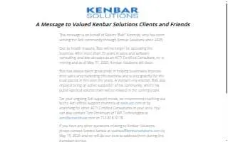 Kenbar Solutions - ACT Consultants website