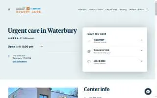 Hartford HealthCare-GoHealth Urgent Care website