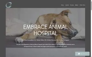 Embrace Animal Hospital website